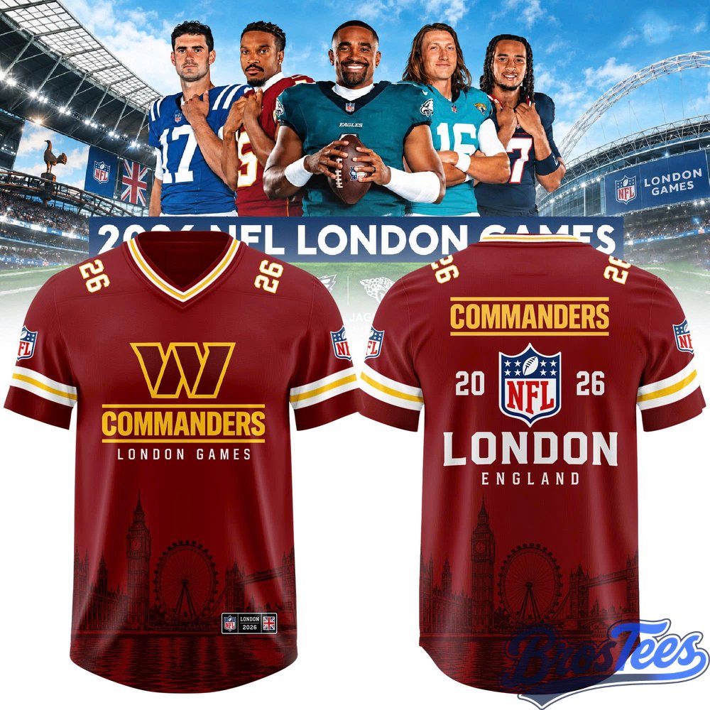 Washington Commanders NFL London Games 2026 Exclusive Football Jersey