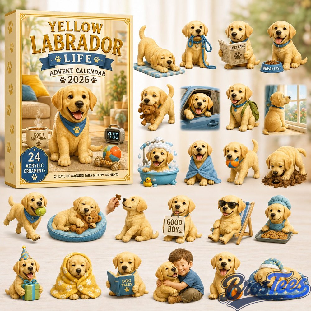 Yellow Labrador Life Advent Calendar 2026 - 24-Day Countdown, Acrylic Charms