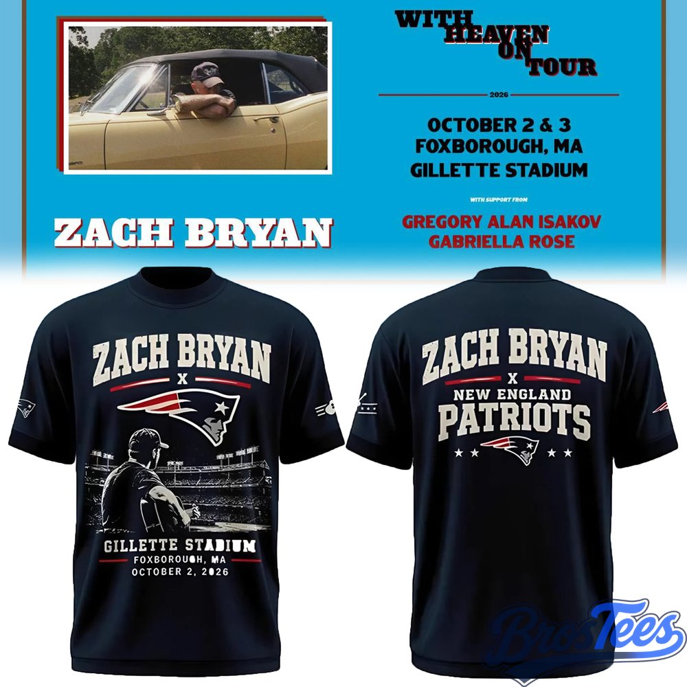 Zach Bryan x New England Patriots Concert Shirt
