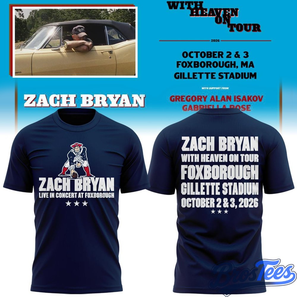 Zach Bryan x New England Patriots Concert Shirt