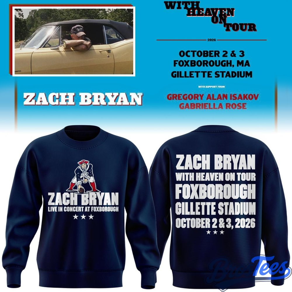 Zach Bryan x New England Patriots Concert Sweatshirt