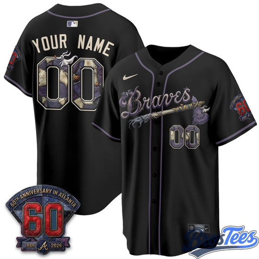 Atlanta Braves Halloween Nightmare Edition Custom Jersey - BrosTees