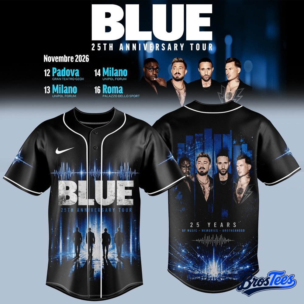 Blue 25th Anniversary Tour Special Baseball Jersey - BrosTees