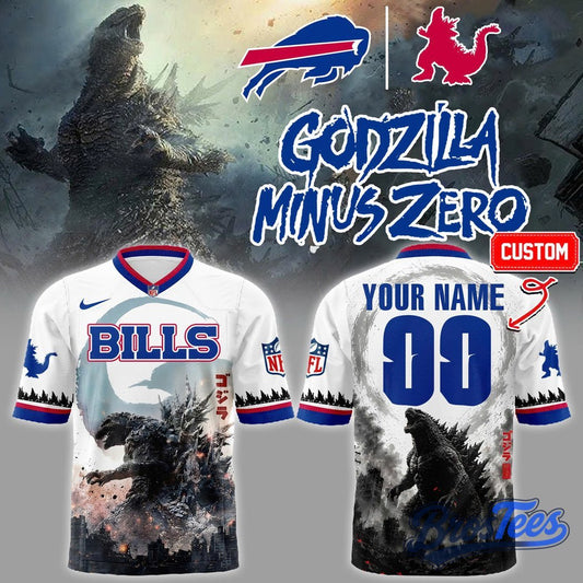 Buffalo Bills x Godzilla Minus Zero King of the Monsters ’26 Jersey Custom - BrosTees