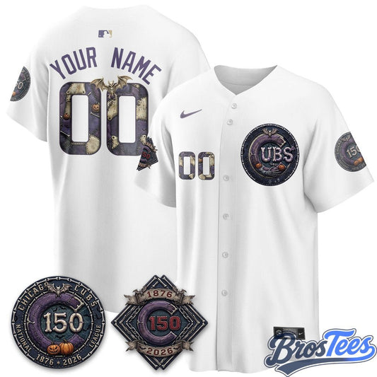 Chicago Cubs Halloween Nightmare Edition Custom Baseball Jersey - BrosTees