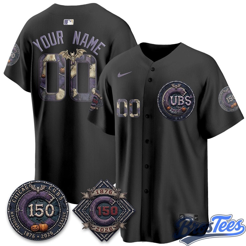 Chicago Cubs Halloween Nightmare Edition Custom Baseball Jersey - BrosTees