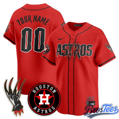 Houston Astros A Nightmare on Elm Street Custom Jersey - BrosTees