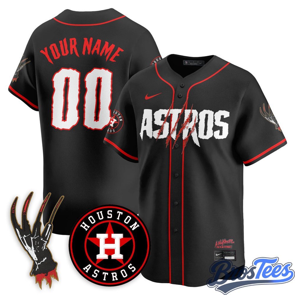 Houston Astros A Nightmare on Elm Street Custom Jersey - BrosTees