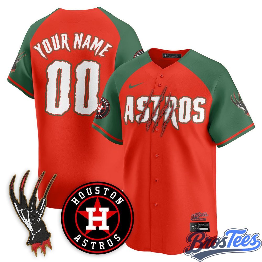 Houston Astros A Nightmare on Elm Street Custom Jersey - BrosTees