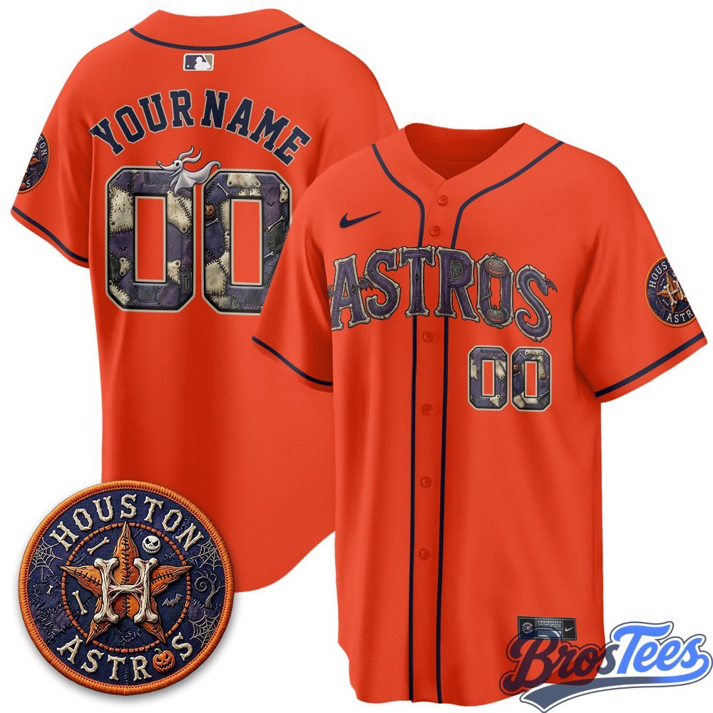 Houston Astros Halloween Nightmare Custom Baseball Jersey - BrosTees