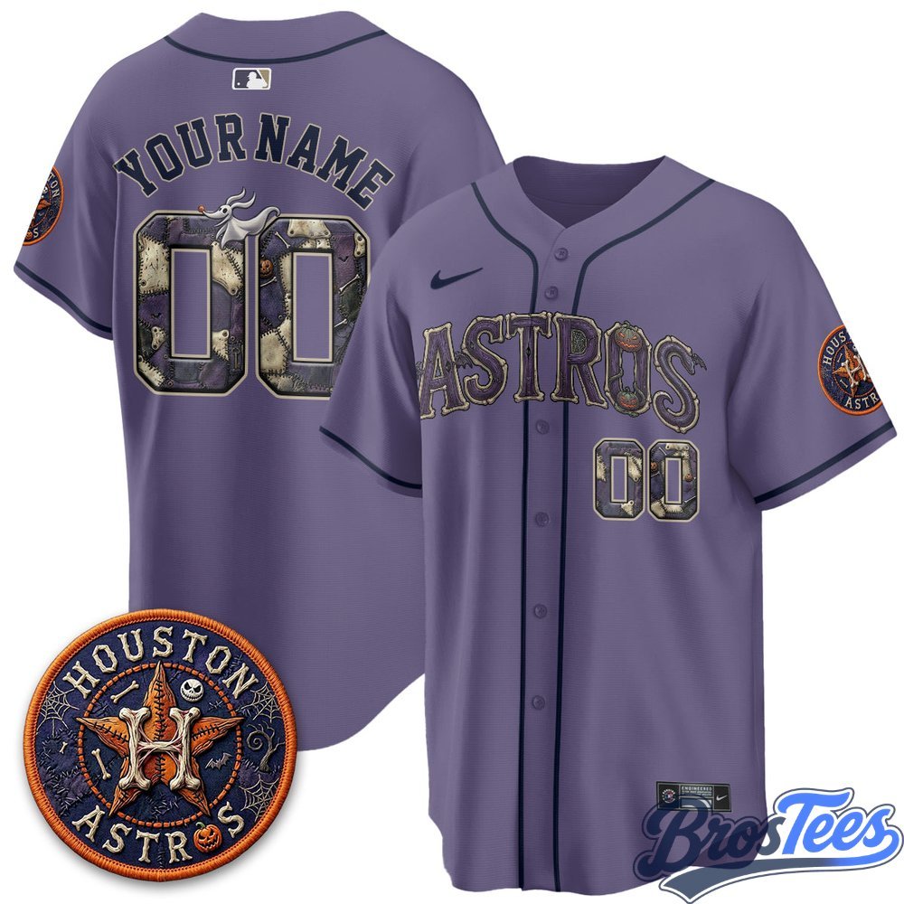 Houston Astros Halloween Nightmare Custom Baseball Jersey - BrosTees
