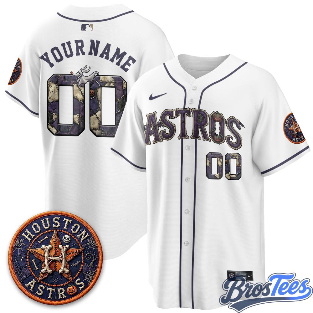 Houston Astros Halloween Nightmare Custom Baseball Jersey - BrosTees