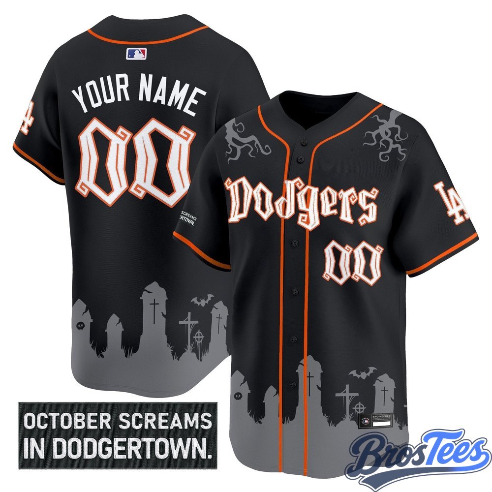 LA Dodgers 'Halloween Edition' Premier Custom Baseball Jersey - BrosTees