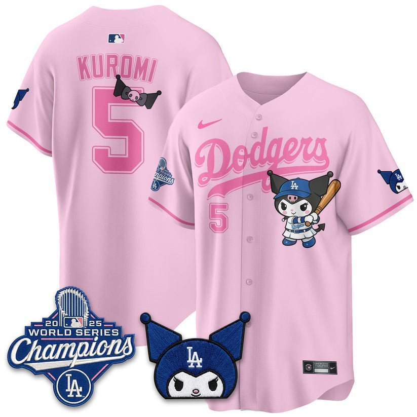 Los Angeles Dodgers x Kuromi Edition Custom Baseball Jersey - BrosTees