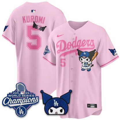Los Angeles Dodgers x Kuromi Edition Custom Baseball Jersey - BrosTees