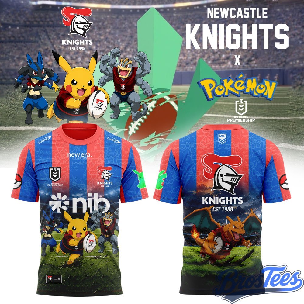 Newcastle Knights x POKÉMON RUGBY 2026 Tee - BrosTees