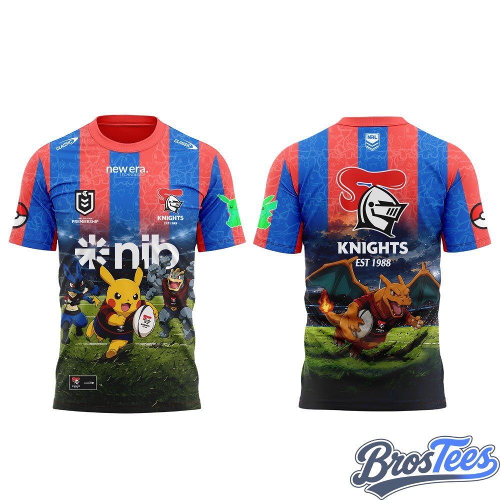 Newcastle Knights x POKÉMON RUGBY 2026 Tee - BrosTees