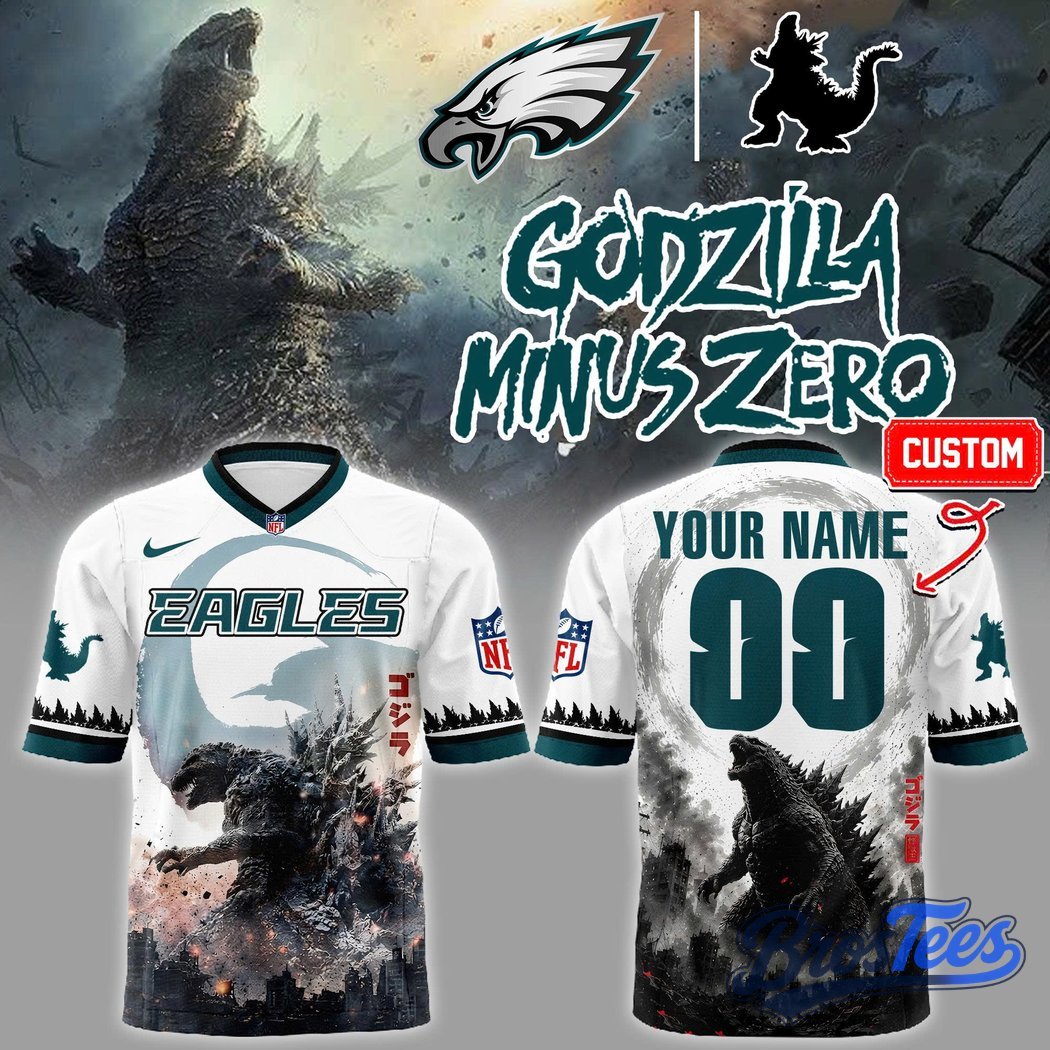 Philadelphia Eagles x Godzilla Minus Zero King of the Monsters ’26 Jersey Custom - BrosTees