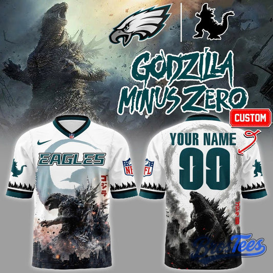 Philadelphia Eagles x Godzilla Minus Zero King of the Monsters ’26 Jersey Custom - BrosTees