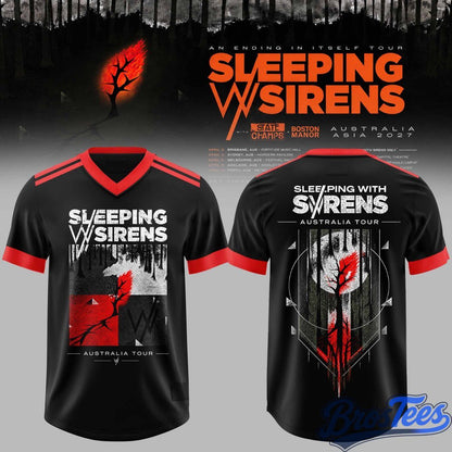 Sleeping With Sirens Australia Tour Football Jersey - BrosTees