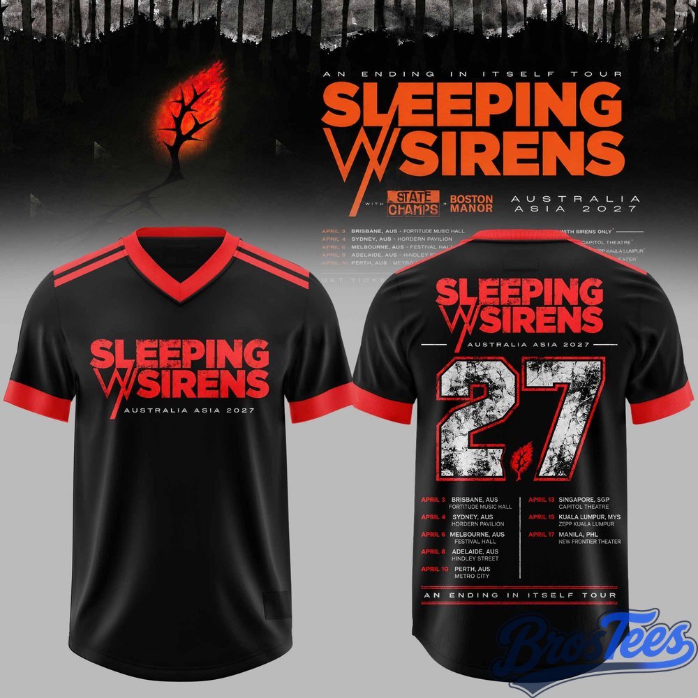 Sleeping With Sirens Australia Tour Football Jersey - BrosTees