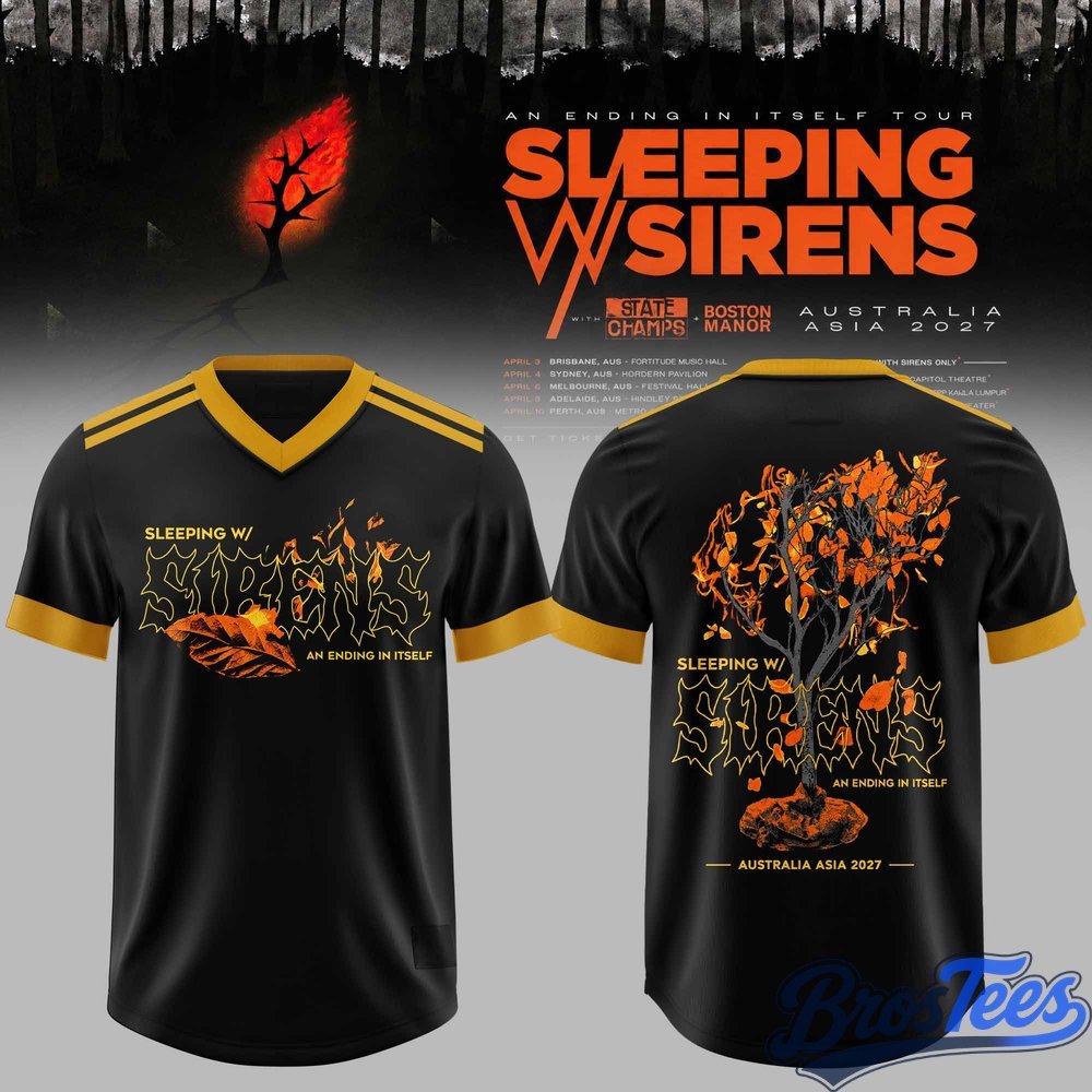 Sleeping With Sirens Australia Tour Football Jersey - BrosTees