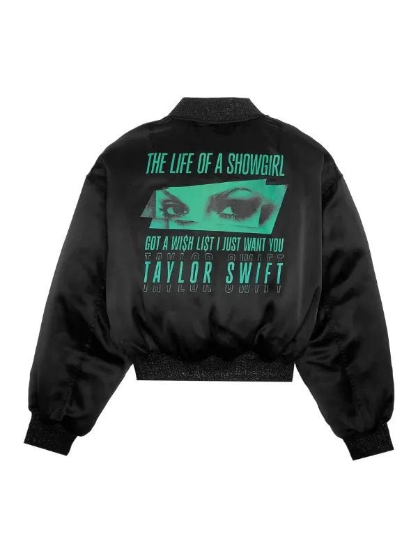 Taylor Swift Life of A Showgirl Special Black Bomber Jacket - BrosTees